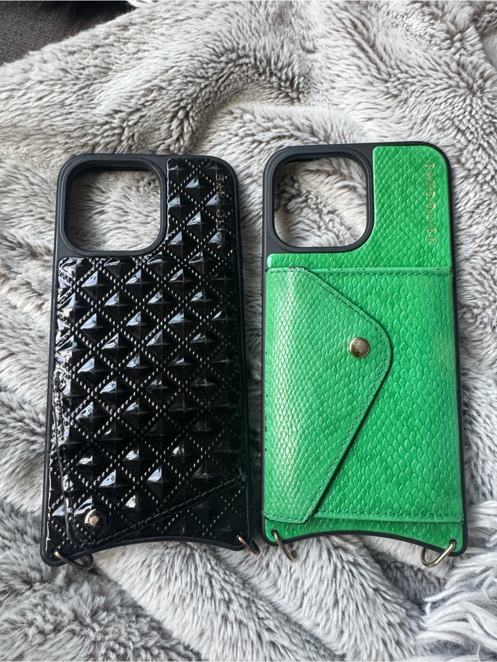 Black and Green Bandolier Phone Wallet Case Duo - Compatible Cell Phone Accessor